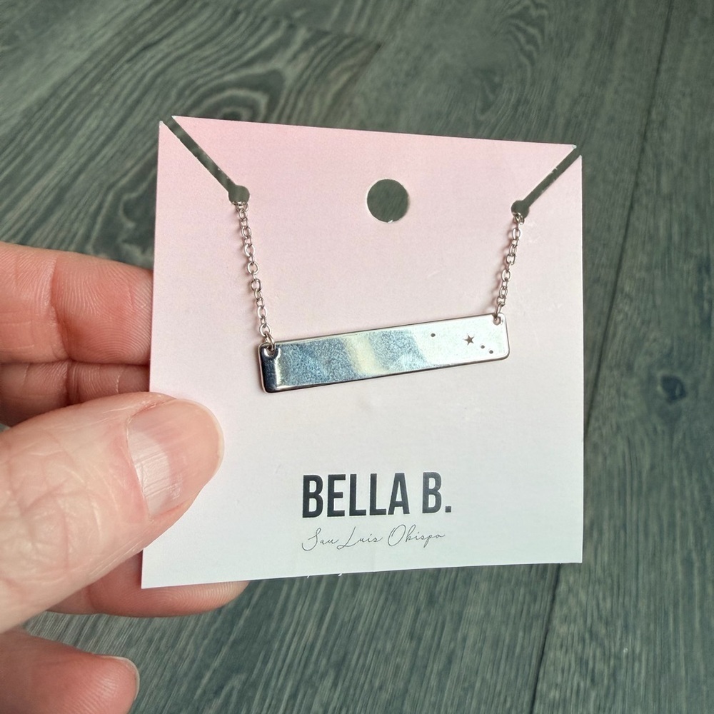 Aries Zodiac Constellation Bar Necklace in Silver